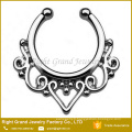 Arc en ciel Titanium plaqué laiton Tribal faux Piercing Septum